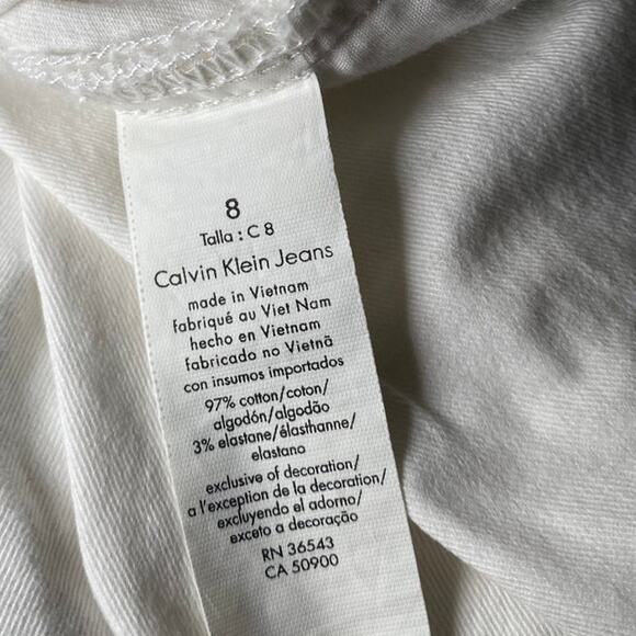 Calvin Klein White Skinny Cropped Jeans - Size 8 - Picture 13 of 13